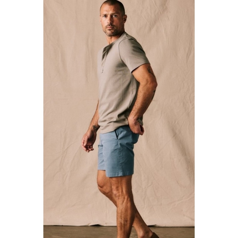 Flint and Tinder Mens Huckberry Shorts 36 9"‎ Inseam Dusty Blue Chino Casual